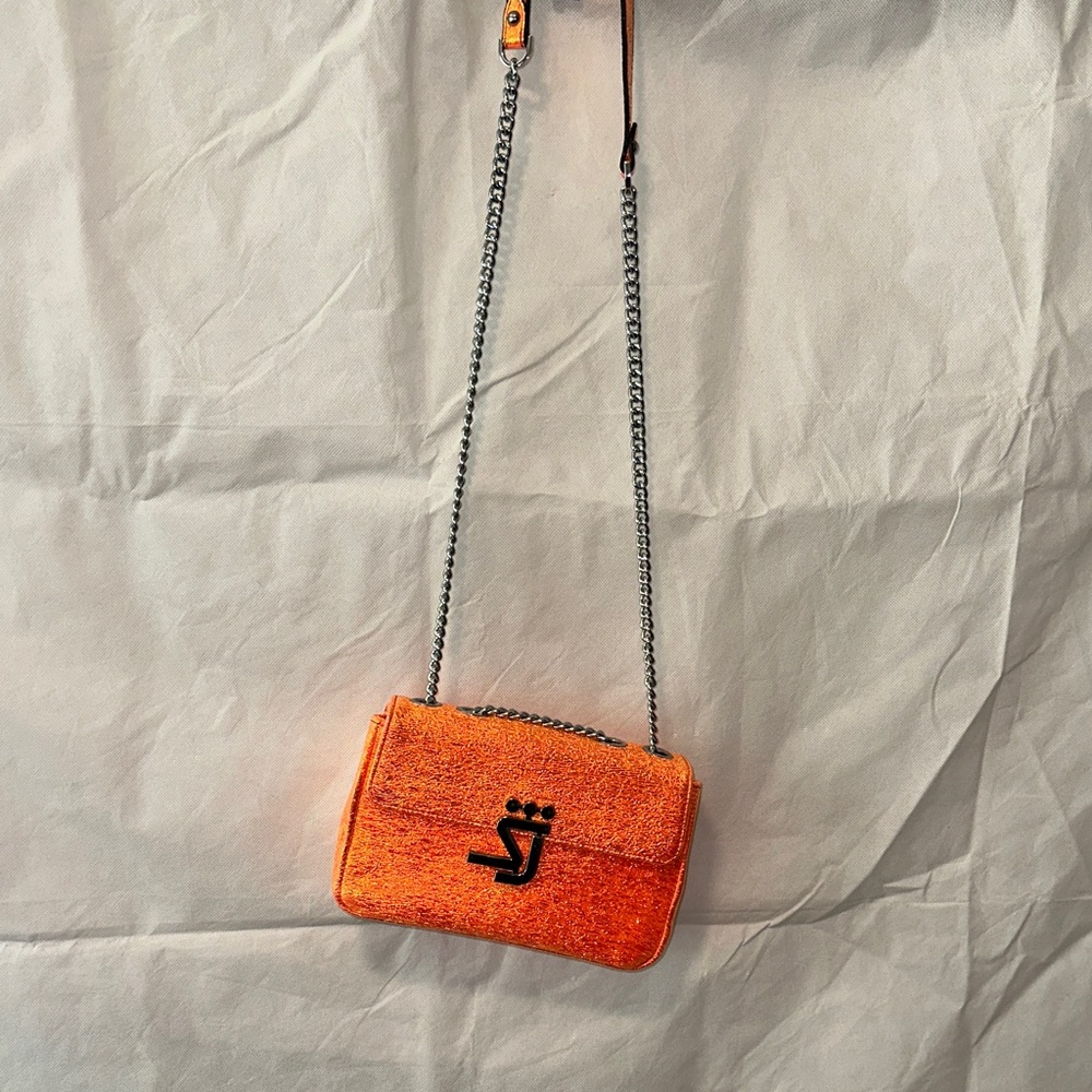 Orange Chain Shoulder Bag